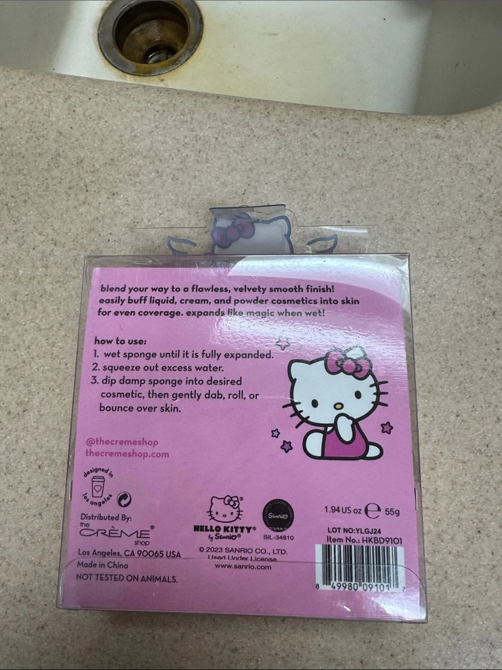 Hello Kitty Pink & Lavender Nail Files with Pink Heart Plush Blenders